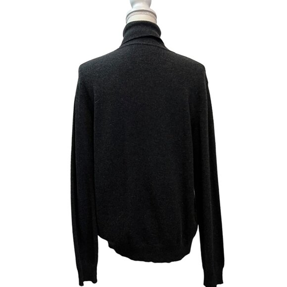 Country Shop Charcoal Gray Quiet Luxury Cashmere Turtleneck Sweater Size M - Picture 5 of 9
